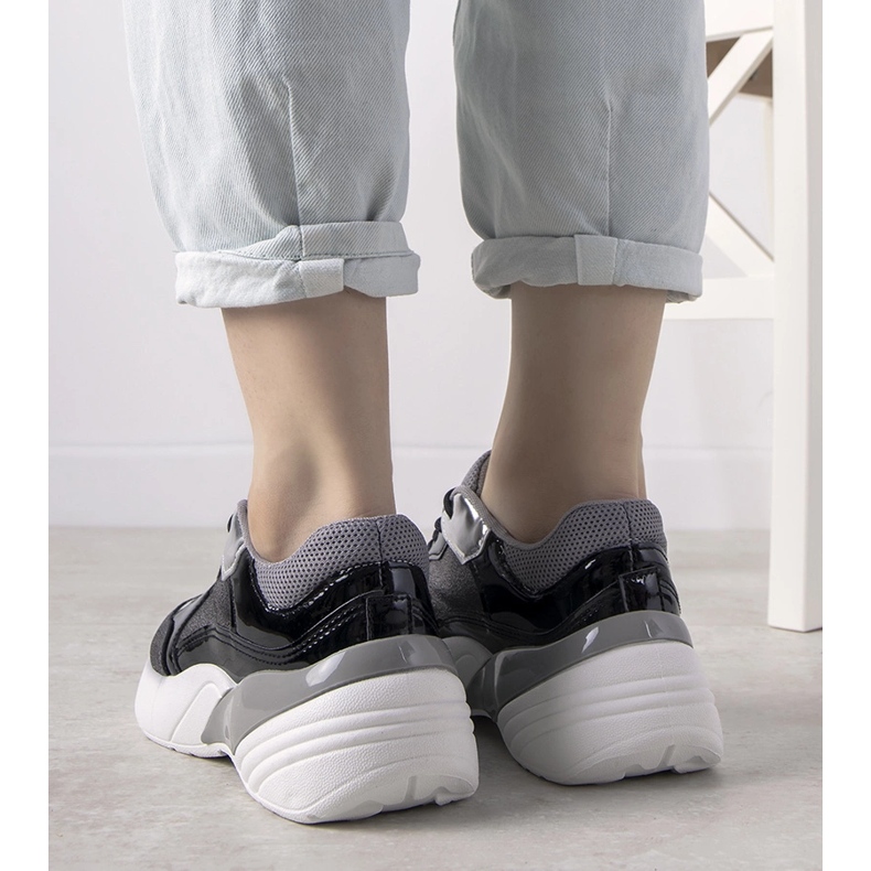 Adidași negri cu talpă înaltă negru 1