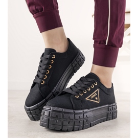 Adidași negri pe talpa groasă Giselle negru 1