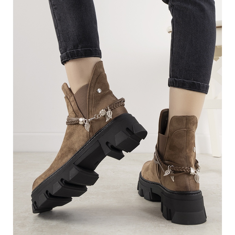 Cizme maro cu brățară Fearless 1