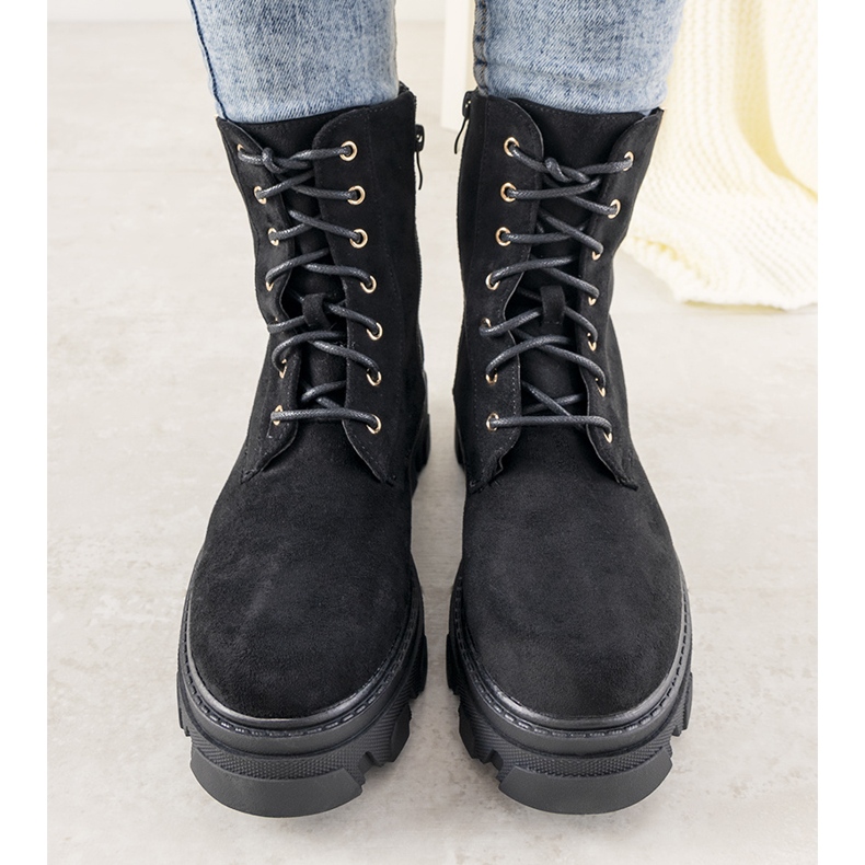 Cizme negre pe talpa înaltă Rudes negru 1