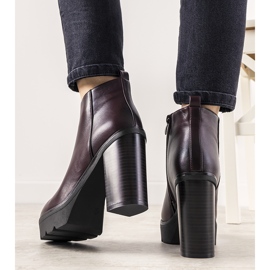 Cizme maro clasice pe post pentru femeile My Need roșu 1