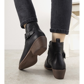 Cizme negre Jodhpur cu cataramă Monroy negru 1