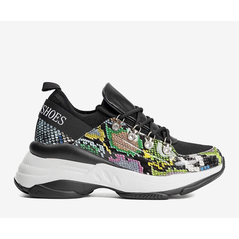 Adidași negri pe talpa înaltă a lui Lissa negru 1