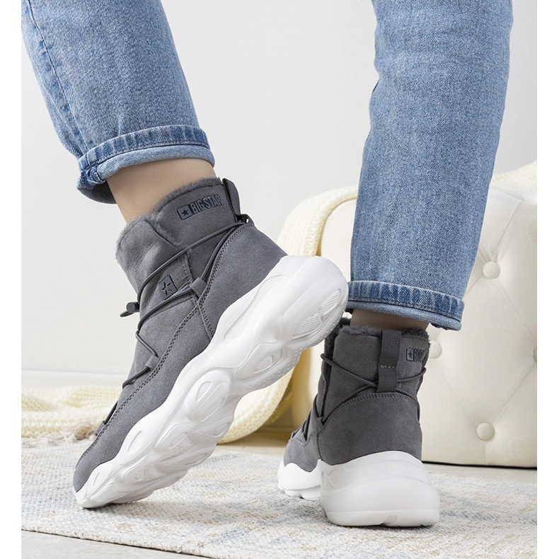 Cizme de zăpadă elegante de la Big Star pentru femei Marrero gri 2