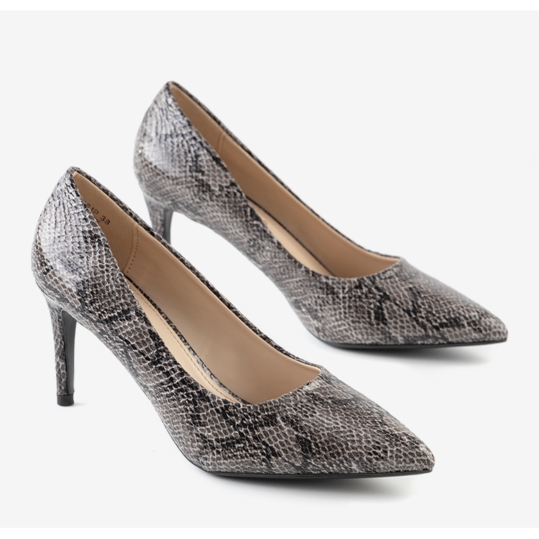 BM Pompele negre în modelul pielii de șarpe Nickle negru 1