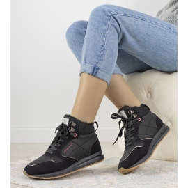 Adidași de iarnă pentru femei Black Cross Jeans Serna negru 1