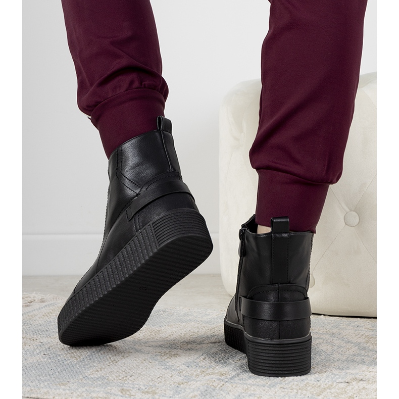 Cizme negre cu platformă Nazario negru 1