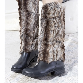 Cizme negre de ploaie cu blana Melgar negru 1