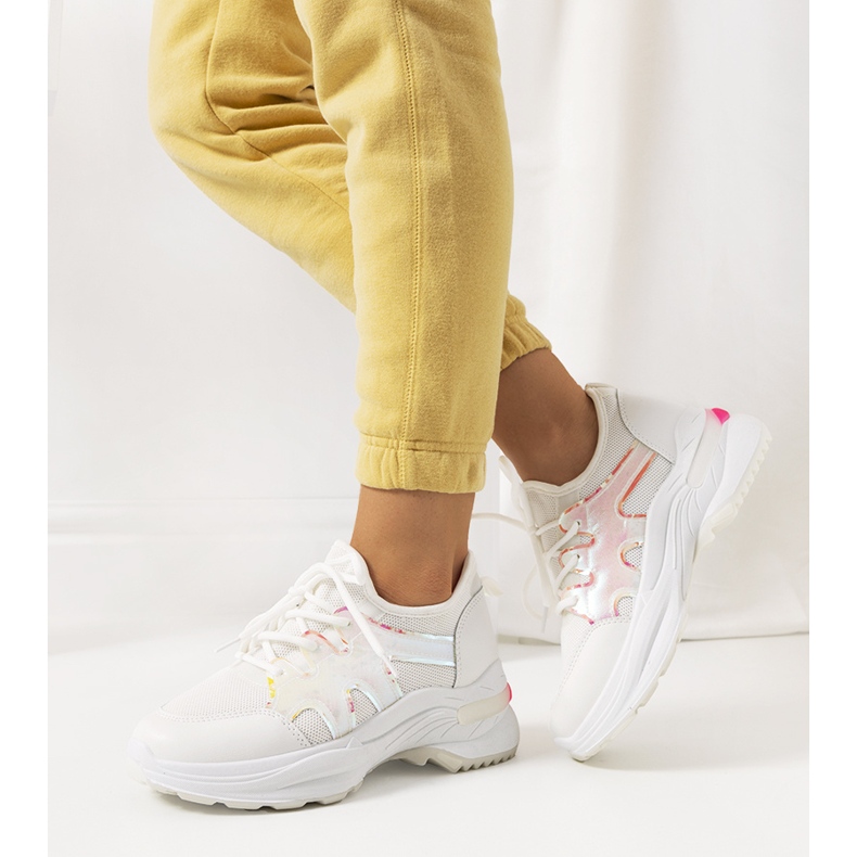 Tenisi Bates roz și albi 1