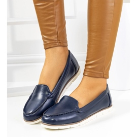 Mocasini de damă bleumarin de la Montez albastru 2