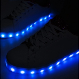 Adidași albi și roz cu led Alfaro 1