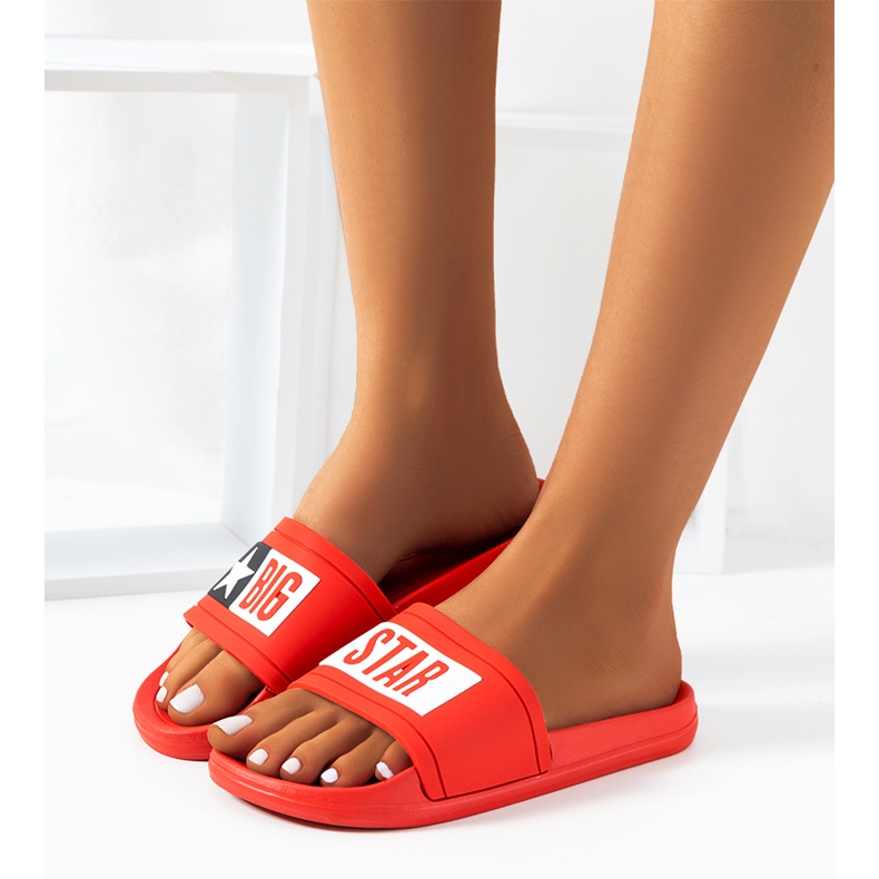 Papuci roșii de damă Big Star DD274A267 roșu 1