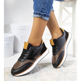 Tenisi Chiara de damă de culoare neagră maro 1 Tenisi Chiara de damă de culoare neagră maro 1