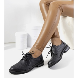 Pantofi oxford negri ajurati Ortensia negru 1