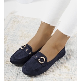 Mocasini Leila de dama bleumarin albastru 1