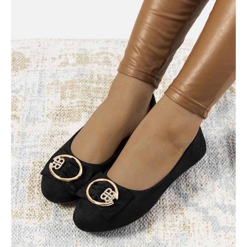 Balerini negri cu cataramă Ribero negru 1 Balerini negri cu cataramă Ribero negru 1