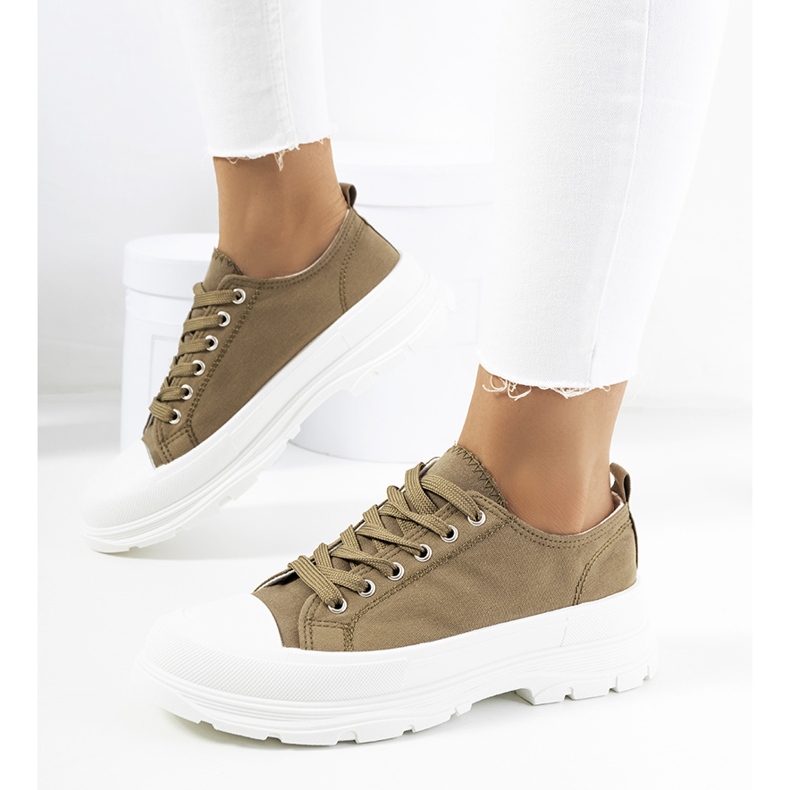 Adidași verzi cu talpă Prenzel groasă verde 1 Adidași verzi cu talpă Prenzel groasă verde 1