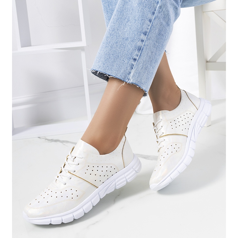 Tenisori holografici Enid albi bej 1