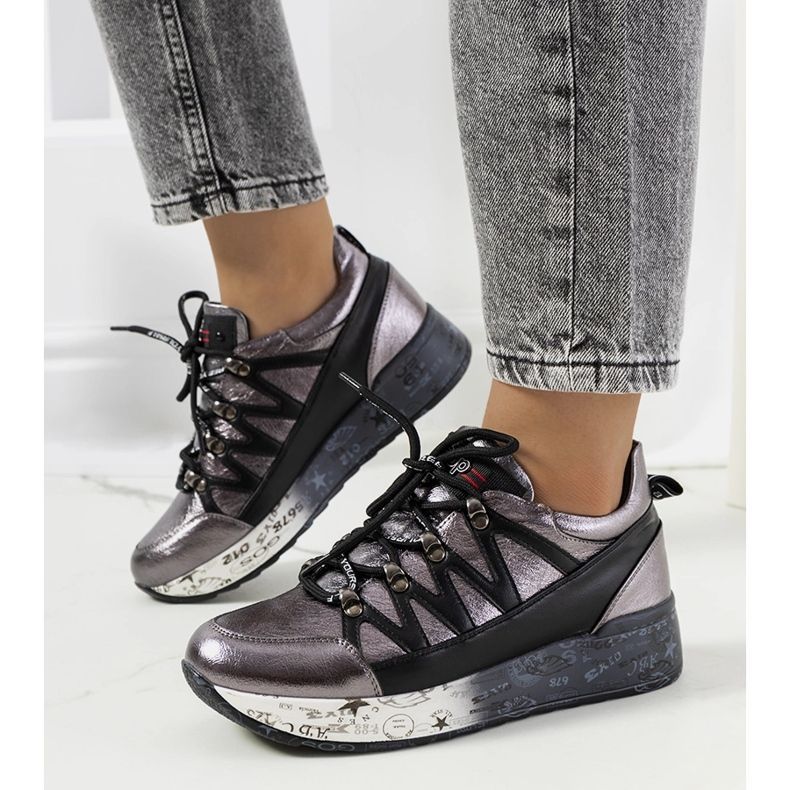 Tenisi ballard metalizati gri argint 1