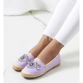 PA1 Espadrile violet cu zirconii cubici.Block 1