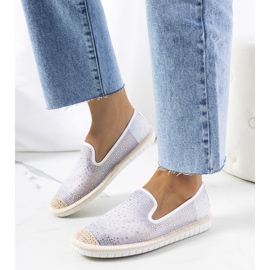 Espadrile albe cu zirconiu Punter 1