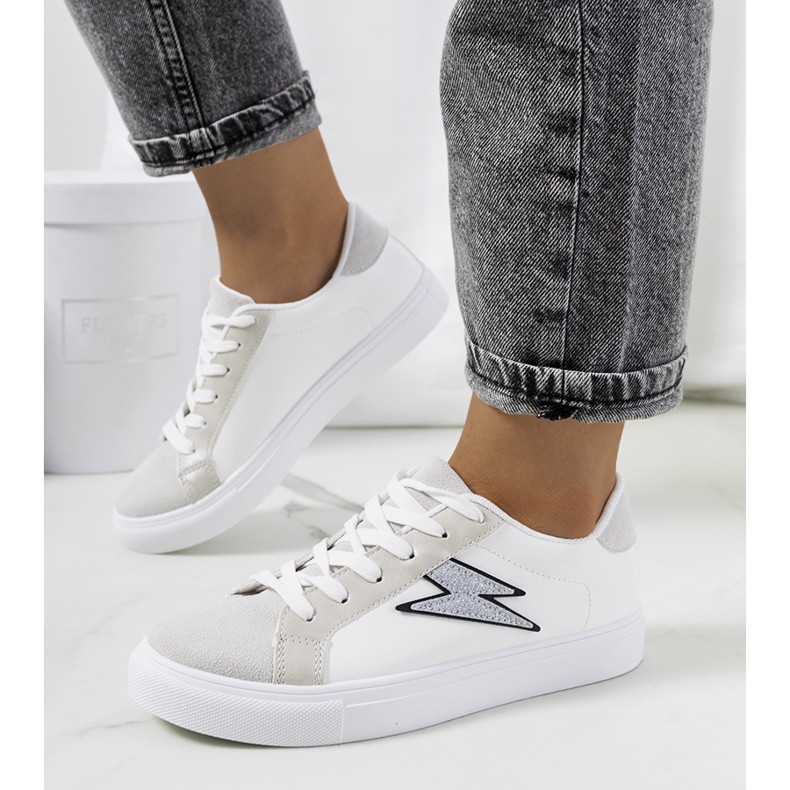 Tenisi Dings albi și gri argint 1