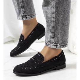 Pantofi din piele neagra cu crampoane Ishana negru 1