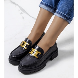 Mocasini negri pe talpa inalta Zanen negru 1