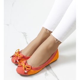 Balerini portocalii cu fundita Eske roșu portocale 1