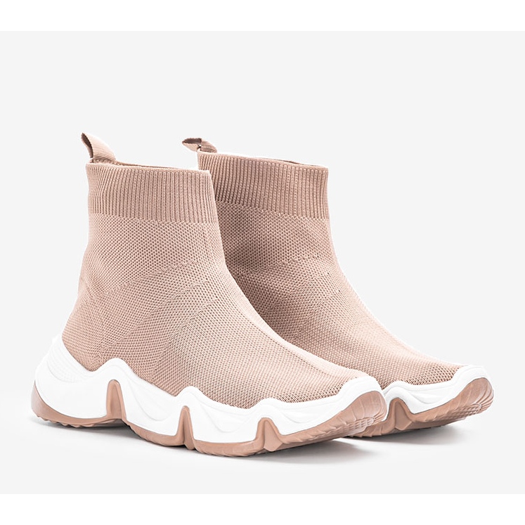 Tenisi înalți maro Terica bej 1