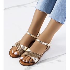 Sandale Gold Parade cu stras de aur 1