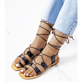 Sandale Albertis lacuite negre negru 1