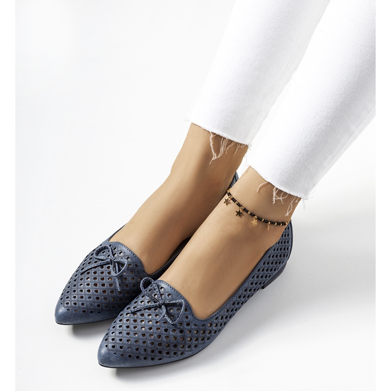 Balerini ajurati Gayle bleumarin albastru 1