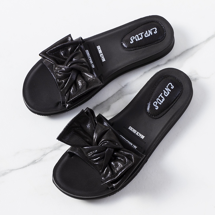 BM Papuci negri cu fundita stralucitoare Sora negru 1