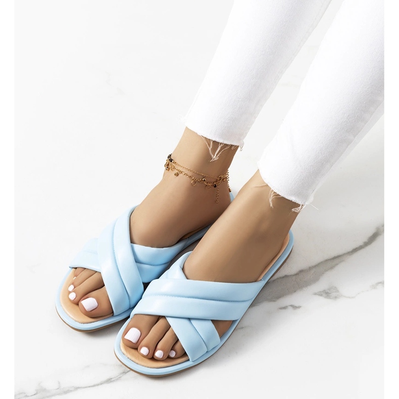 Papuci de damă, albaștri Thines albastru 1