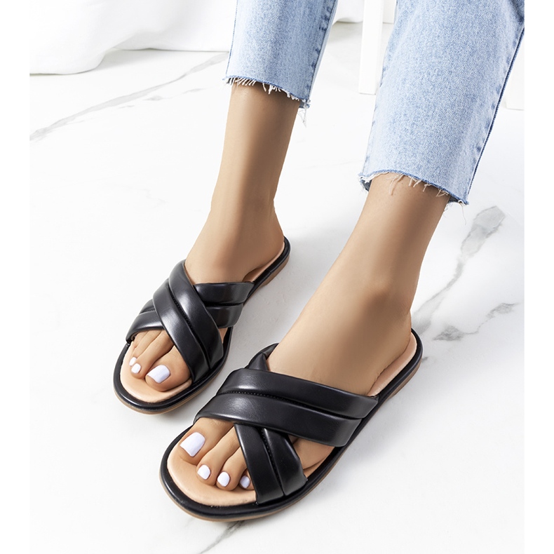 Papuci Thines dama neagra negru 1