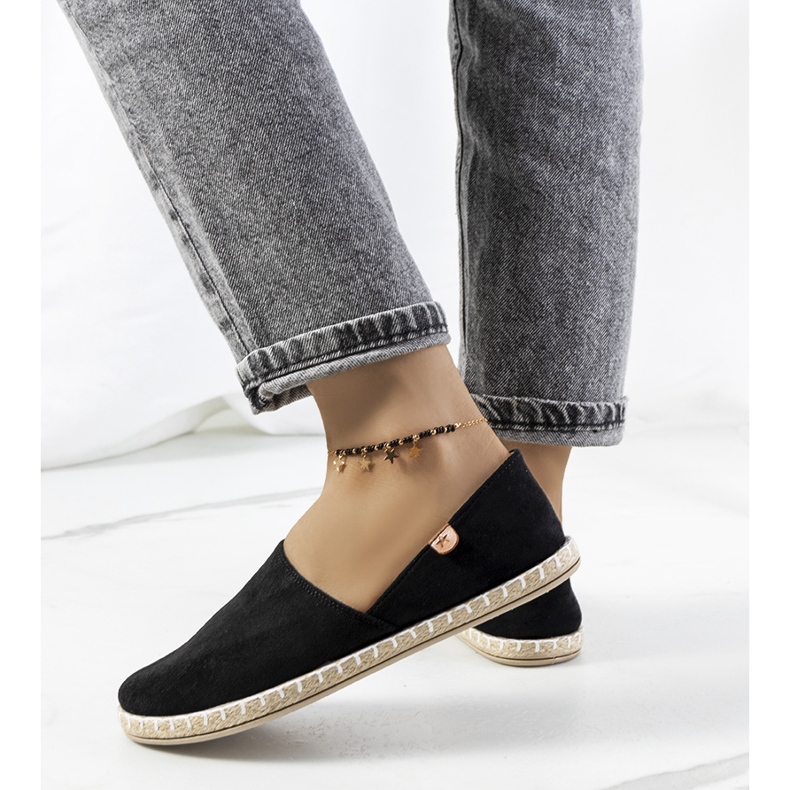 Espadrile dama jacheta neagra negru 1
