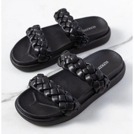 Papuci Black Angas negru 1