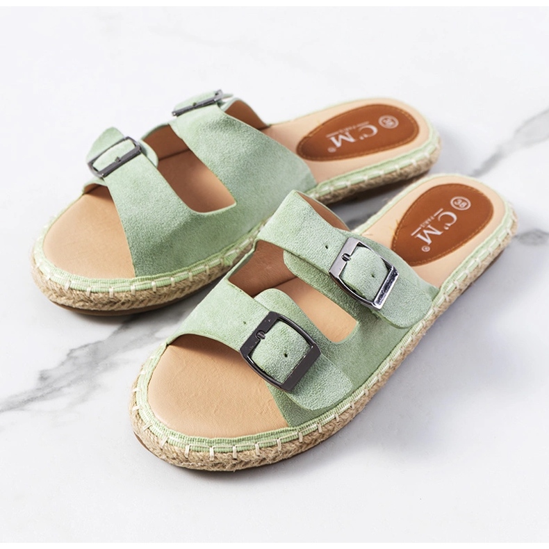 Papuci Finnan de damă verzi verde 1