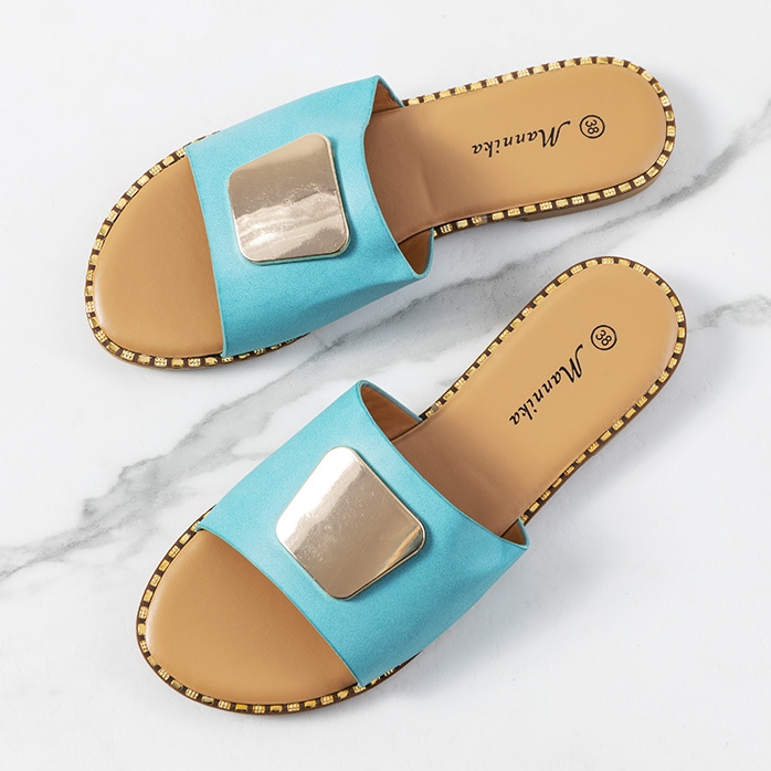 Papuci Synan de dama albastri albastru 1