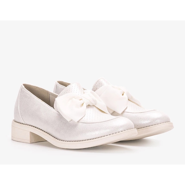 Brogues albe cu fundita Bizier 1 Brogues albe cu fundita Bizier 1