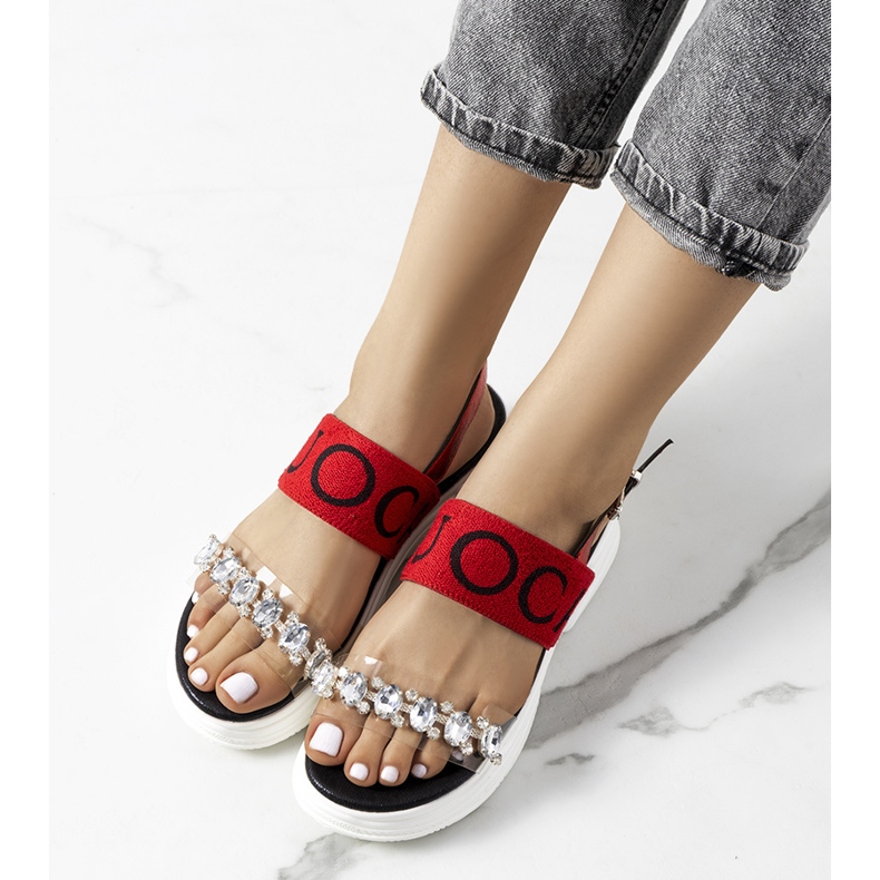 Sandale roșii de damă Hanin roșu 1