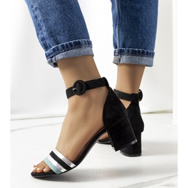 Sandale negre pe postul Mirah negru argint 2