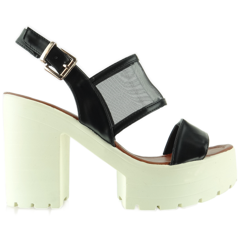 Sandale cu talpă înaltă LX03 Negru 1