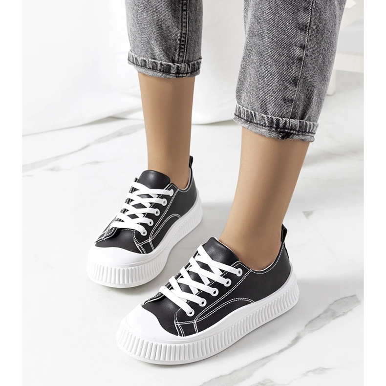 Tenisi negri pe platforma Zargan negru 1