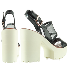 Sandale cu talpă înaltă LX03 Negru 2