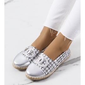 Espadrile Moorsele albe argint 1