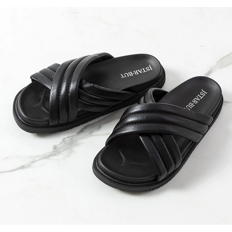 Papuci negri pe platforma Daintree negru 1