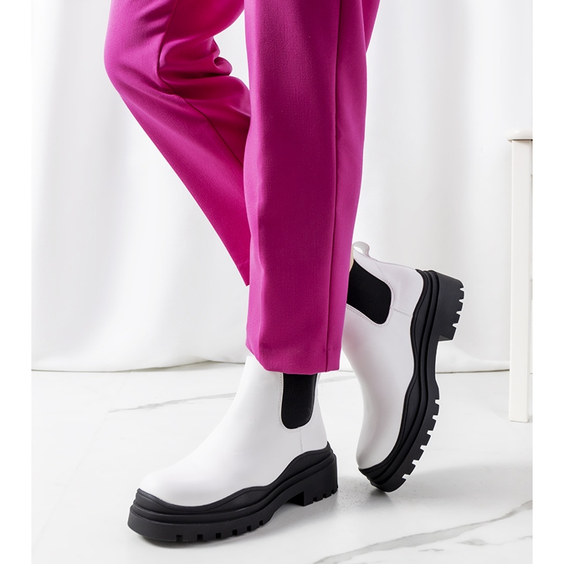 Cizme albe pe talpă înaltă Wekey 1