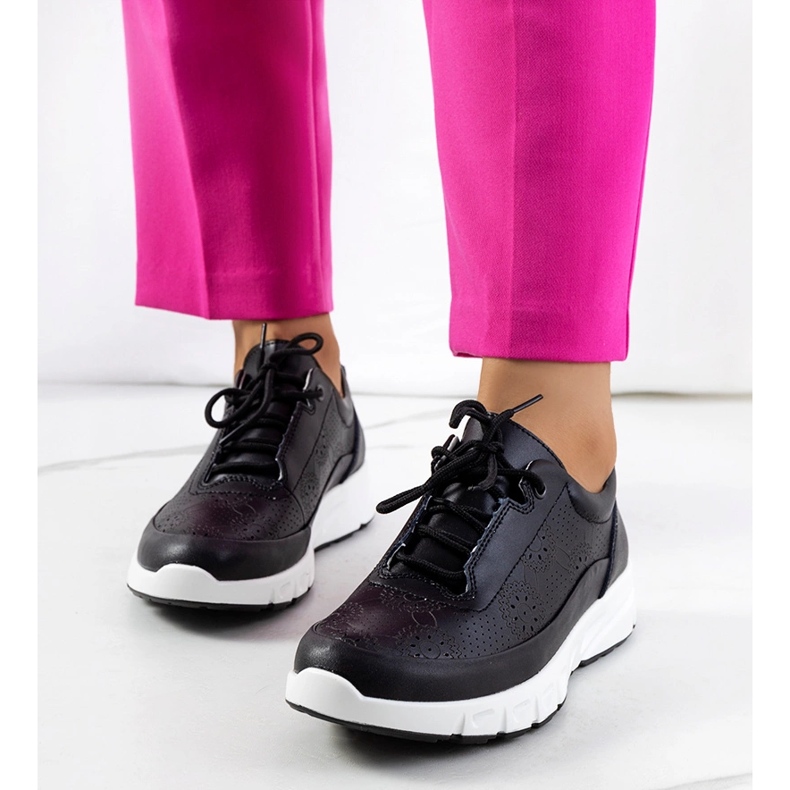 Tenisi Kaypa din piele neagra negru 1